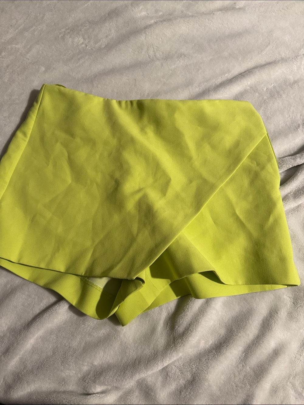 Zara Neon Yellow Wrap Skort